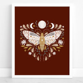 Modern Terracotta Abstracte Moth Illustration Poster