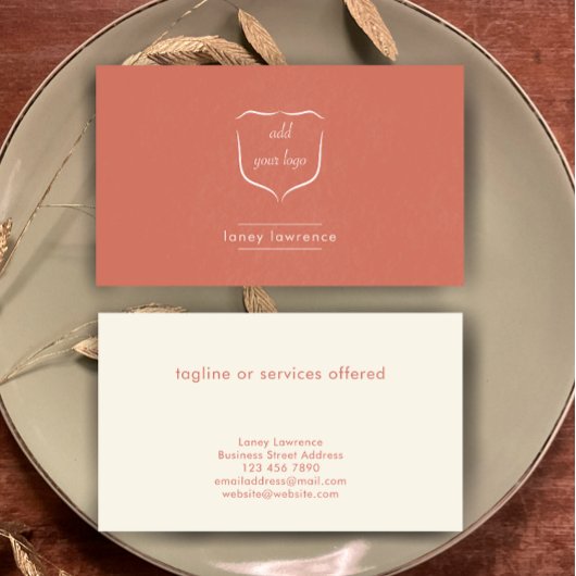 Modern Terracotta Add Logo Beauty Professional Visitekaartje