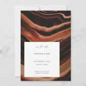 Modern Terracotta Agate Marble Texture Wedding Save The Date (Voorkant)