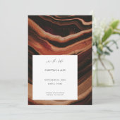 Modern Terracotta Agate Marble Texture Wedding Save The Date (Staand voorkant)