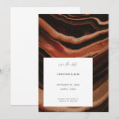 Modern Terracotta Agate Marble Texture Wedding Save The Date (Voorkant / Achterkant)