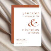 Modern Terracotta Ampersand Typography Wedding Save The Date
