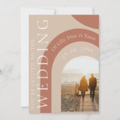 Modern Terracotta Arch Photo Wedding Kaart (Voorkant)