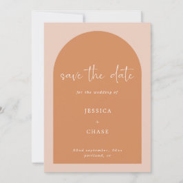 Modern Terracotta Arch Photo Wedding Save The Date