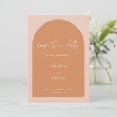 Modern Terracotta Arch Photo Wedding Save The Date (Staand voorkant)