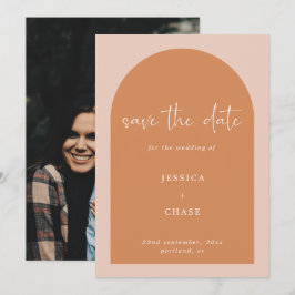 Modern Terracotta Arch Photo Wedding Save The Date