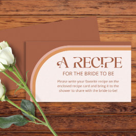 Modern Terracotta Arch Recept voor de bruid Informatiekaartje