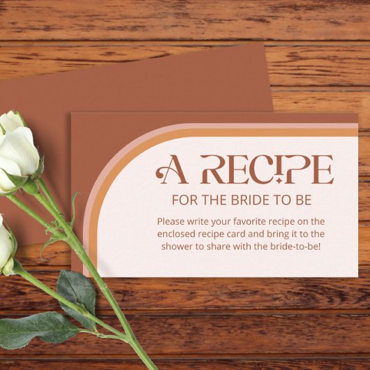 Modern Terracotta Arch Recept voor de bruid Informatiekaartje