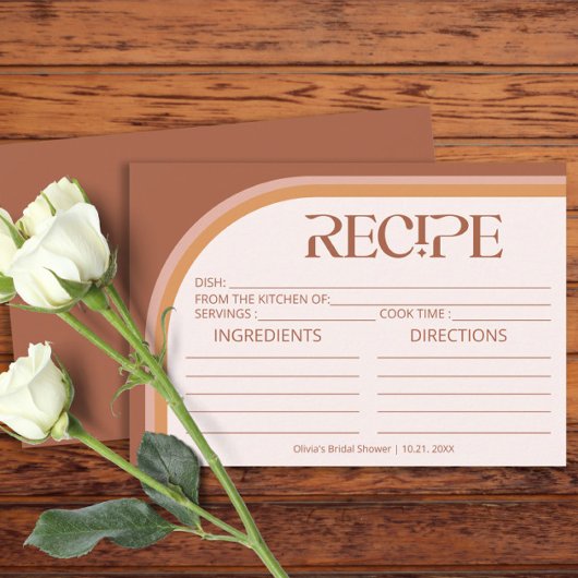 Modern Terracotta Arch Typografie Recept Kaart