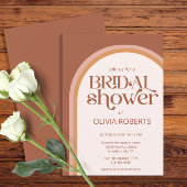 Modern Terracotta Arch Typografie Vrijgezellenfees Kaart