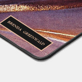 Modern terracotta blauw glitter goud monogram bureaumat (Hoek)