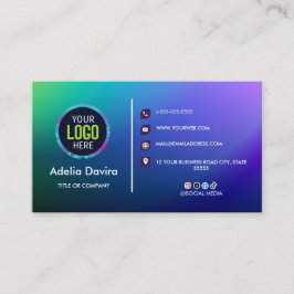 Modern Terracotta Blue Glitter Gold Opal Stone Lux Visitekaartje