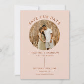 Modern Terracotta Blush Photo Save the Dates Kaart (Voorkant)