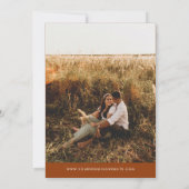Modern Terracotta Blush Photo Save the Dates Kaart (Achterkant)