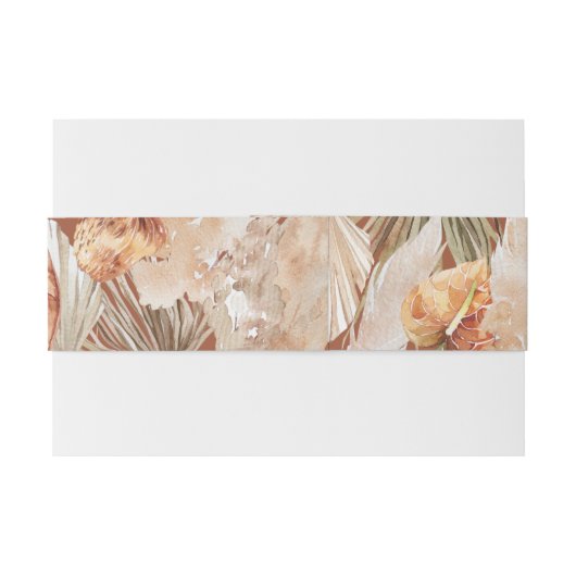 modern terracotta boheiengras botanisch uitnodigingen wikkel (Achterkant Voorbeeld)