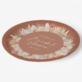 Modern terracotta bohian pampas vrijgezellenfeest papieren bordje (Gekanteld)