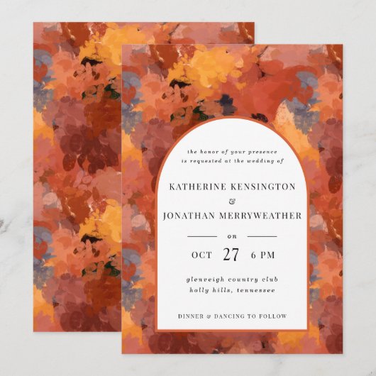 Modern Terracotta Boho Arch Wedding Kaart (Voorkant / Achterkant)