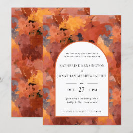 Modern Terracotta Boho Arch Wedding Kaart