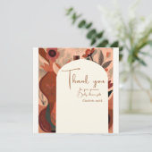 Modern Terracotta boho baby shower Bedankkaart (Staand voorkant)