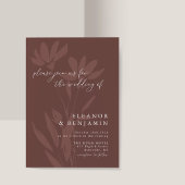 Modern Terracotta Boho Botanical Script Wedding Kaart
