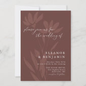 Modern Terracotta Boho Botanical Script Wedding Kaart (Voorkant)