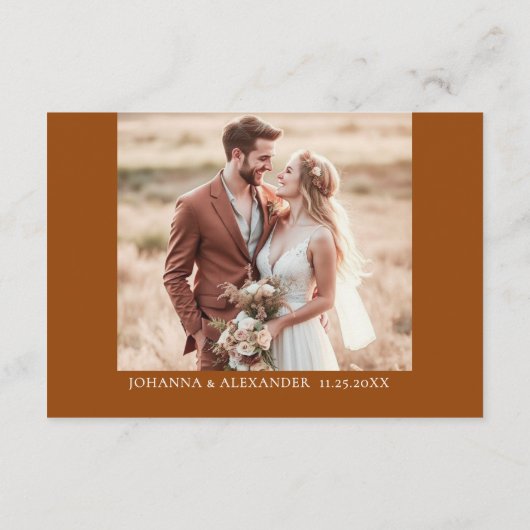 Modern Terracotta Boho QR Code Wedding Details Informatiekaartje (Achterkant)