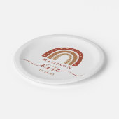 Modern Terracotta Boho Rainbow Birthday Papieren Bordje (Gekanteld)