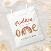 Modern Terracotta Boho Rainbow First Birthday Bedankzakje (Geknipt)