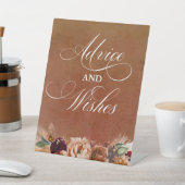 Modern Terracotta Boho Wedding Advice and Wishes Reclamebord Met Voetstuk (Insitu)