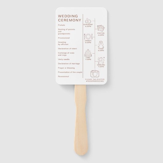 Modern Terracotta Boho Wedding Programme set of Fa Handwaaier (Achterkant)