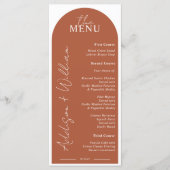 Modern Terracotta Boog Huwelijksmenu Menu (Voorkant)