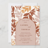 Modern Terracotta Botanical Arch Wedding Kaart (Voorkant)