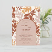 Modern Terracotta Botanical Arch Wedding Kaart (Staand voorkant)