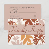 Modern Terracotta Botanical RSVP Wedding Kaartje (Voorkant / Achterkant)