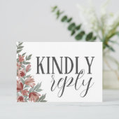 Modern Terracotta Botanical RSVP Wedding Kaartje (Staand voorkant)