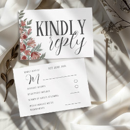 Modern Terracotta Botanical RSVP Wedding Kaartje