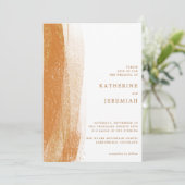 Modern Terracotta Burnt Gold Foil Boho Wedding Kaart (Staand voorkant)