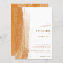 Modern Terracotta Burnt Gold Foil Boho Wedding