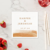 Modern Terracotta Burnt Rust Gold Foil Waterverf Servet (Insitu)