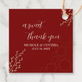 Modern Terracotta Burnt Sinaasappel Boho Wedding Bedankjes Labels (Achterkant)