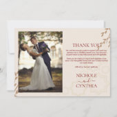 Modern Terracotta Burnt Sinaasappel Boho Wedding Bedankkaart (Voorkant)