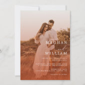 Modern Terracotta Burnt Sinaasappel Boho Wedding F Kaart (Voorkant)