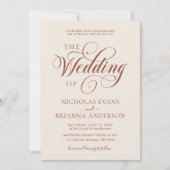 Modern Terracotta Burnt Sinaasappel Boho Wedding Kaart (Voorkant)