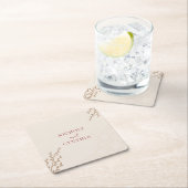 Modern Terracotta Burnt Sinaasappel Boho Wedding Kartonnen Onderzetters (Insitu)