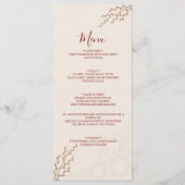 Modern Terracotta Burnt Sinaasappel Boho Wedding Menu (Voorkant)