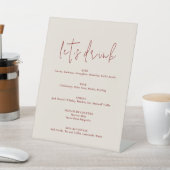 Modern Terracotta Burnt Sinaasappel Boho Wedding Reclamebord Met Voetstuk (Insitu)
