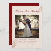 Modern Terracotta Burnt Sinaasappel Boho Wedding Save The Date (Voorkant / Achterkant)