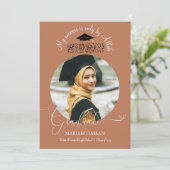 Modern Terracotta Calligraphy Muslim Afstuderen Kaart (Staand voorkant)