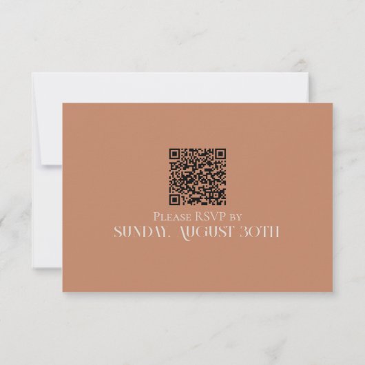 Modern Terracotta Classic Wedding RSVP and QR Code (Achterkant)