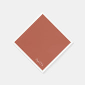 Modern Terracotta Custom Wedding Cocktail Servet (Hoek)